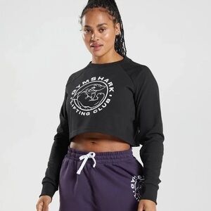 Gymshark Black Lifting Club Crop Top